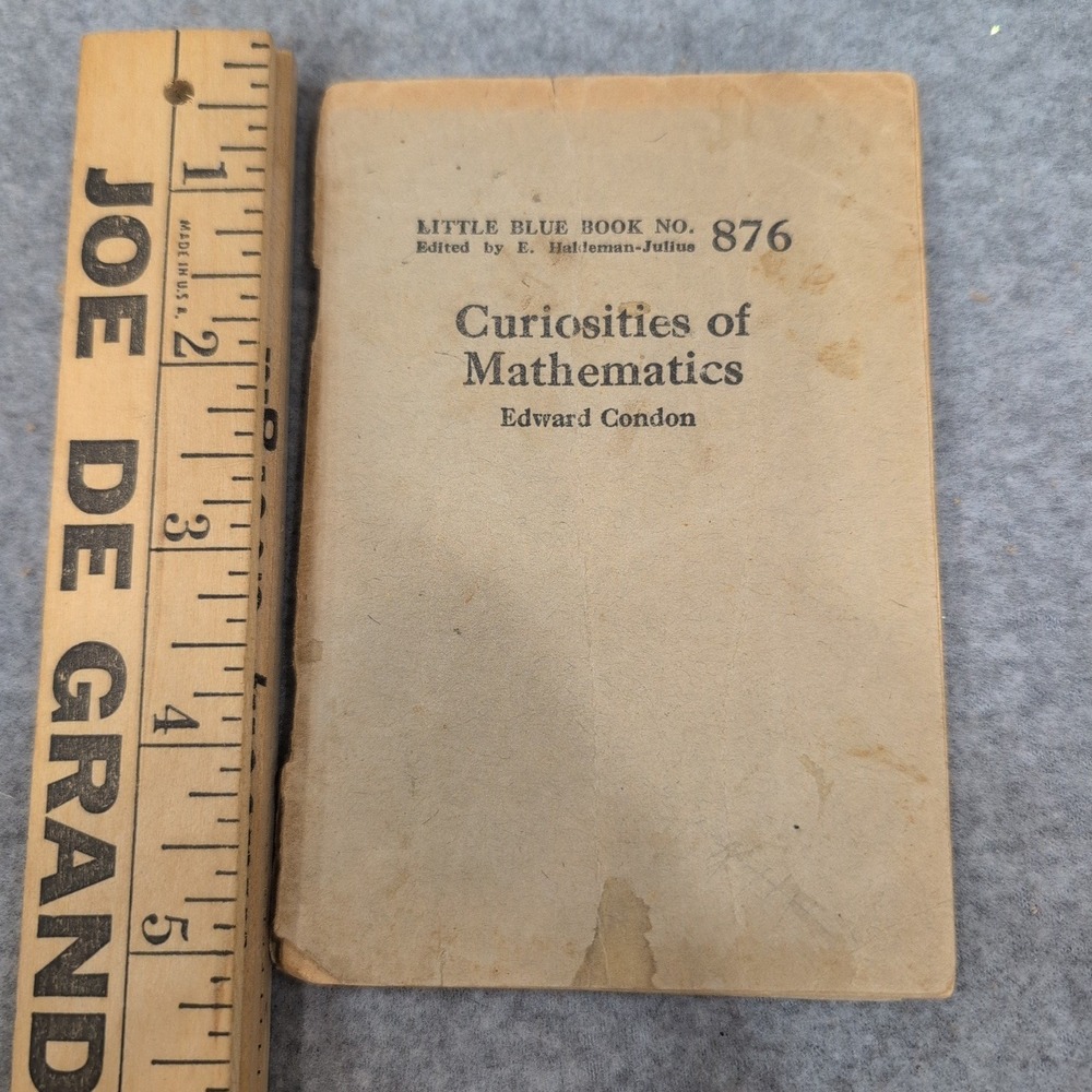 Little Blue Book No 876 Curiosities of Mathematics Edward Condon Vintage 1920s